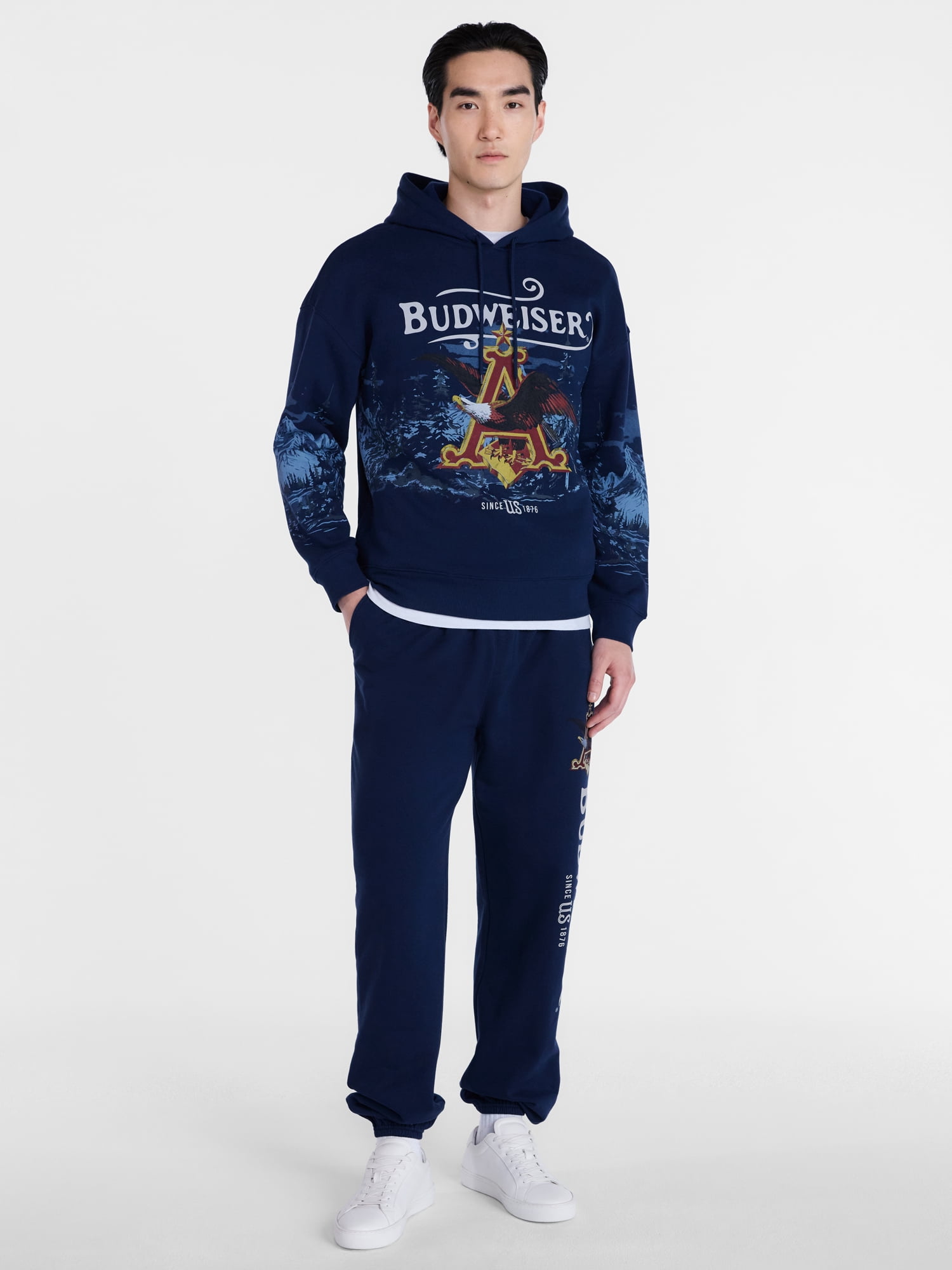 Budweiser Men's and Big Men's Graphic Fleece Hoodie, Sizes XS-3XL