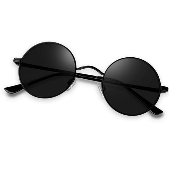 HBMYN Polarized Round Sunglasses for Women Men Circle Style Black Sun Glasses Hippie Uv400 Protection Retro for Travel,Driving,Festivals,And Outdoor Activities
