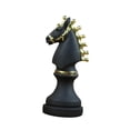 thumbnail image 3 of fastboy Pièces d'Échecs Statue avec Peinture Dorée Résine Cadeau pour Bureau Salon Bureau Forme de Cheval Noir, 3 of 3