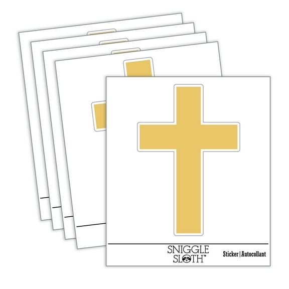 Cross Christian Church Religion Car Window Bumper Water Bottle Phone Tablet Laptop Waterproof Vinyl Decal Sticker Set 5-Pack - Gloss Finish - 2.0"