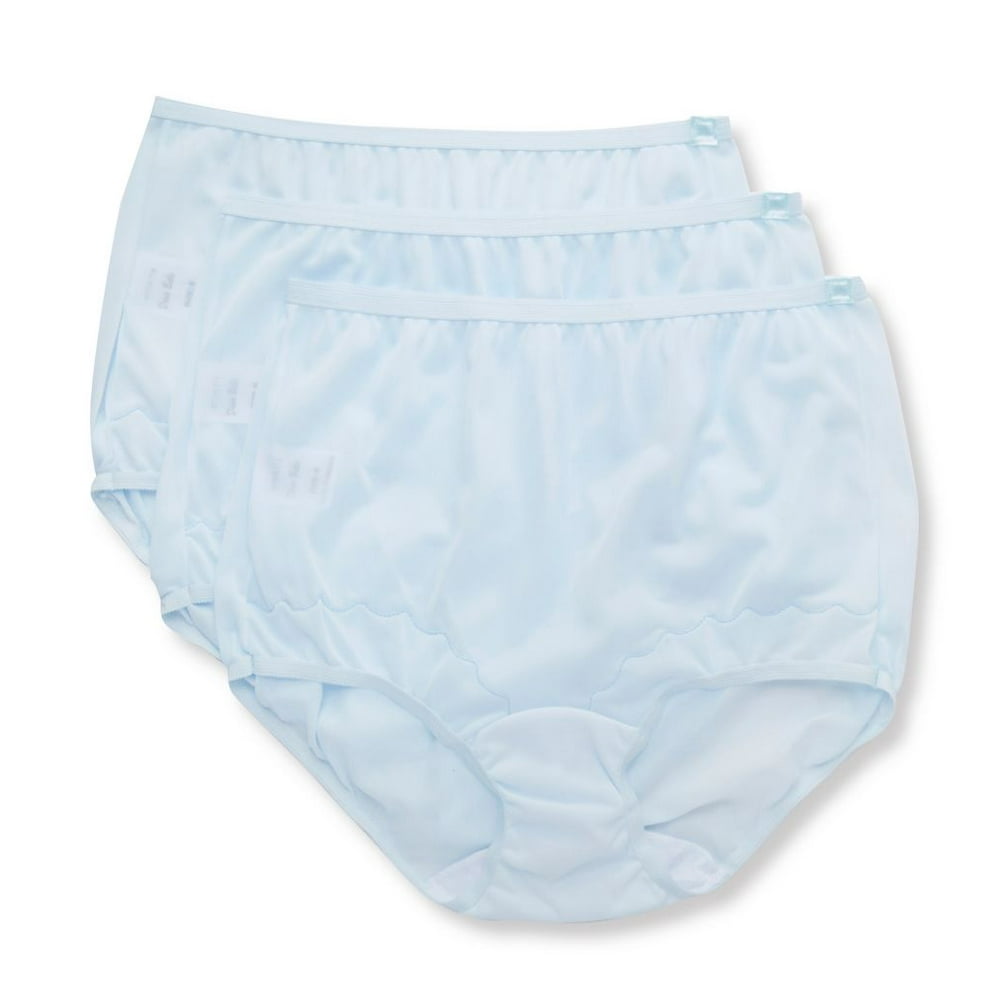 Shadowline - Women's Shadowline 719 Dixie Belle Scallop Trim Full Brief - 3 Pack (Blue 9