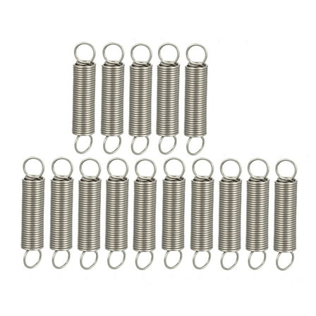 0.5x4x25mm Stainless Steel Small Dual Hook Tension Spring, 15pcs