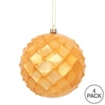 thumbnail image 3 of Vickerman 4.75" Burnished Orange Shiny Diamond Bauble Christmas Ornament, Set of 4, 3 of 4