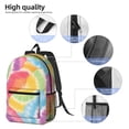 thumbnail image 5 of 17in Backpack With Pocket Adjustable Shoulder Strap Large Capacity Zipper Opening And Closing Double Pull Head Zipper For Work Travel Sports Tie-Dye Pattern Bright Colors Tie-Dye Background, 5 of 8