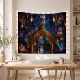 thumbnail image 5 of Owl on Golden Archway with Flowers, Mystical Fantasy for Nature Lovers, Enchanted Forest Wall Art, Birthday Gift Tapestry Wall Hanging for Bedroom and Living Room, 5 of 7