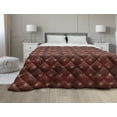 thumbnail image 1 of Moroccan Down Alternative Comforter, Folkloric Starry Lattice on Warm Toned Backdrop, Microfiber Quilt for All Season, 5 Sizes, Vermilion Burnt Orange, by Ambesonne, 1 of 3