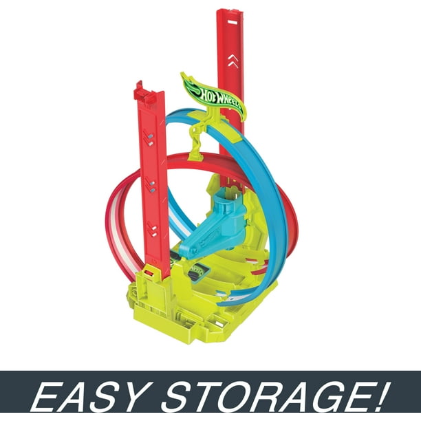 Hot Wheels Neon Speeders Track Set for Indoor Playground Fun
