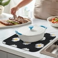 thumbnail image 2 of Kitchen Counter Dish Drying Mat with Daisy Theme Foldable Microfiber Pad Spring Floral Absorbent Rack Drainer 16x18 Inch, 2 of 7