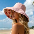 thumbnail image 2 of Summer Sun Hat for Women Floral Print Reversible Wide Brim Hat Sun Protection Cap, 2 of 4
