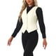 thumbnail image 4 of Chaleco de terciopelo INSPIRE CHIC para mujer, sin mangas, estilo retro, blazer steampunk, chaleco elegante M blanco, 4 of 6