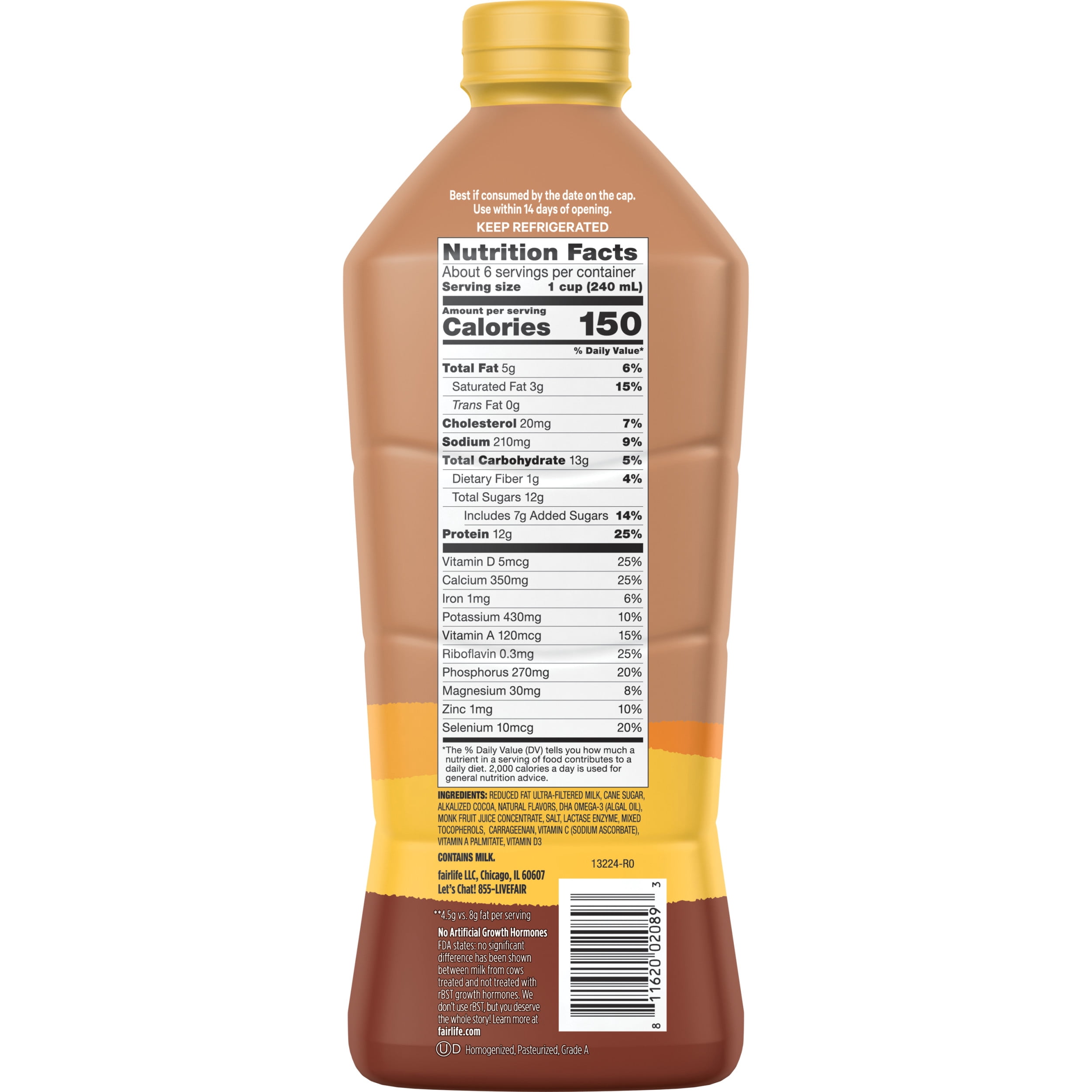 fairlife Reduced Fat Ultra-Filtered Chocolate Milk with DHA ...