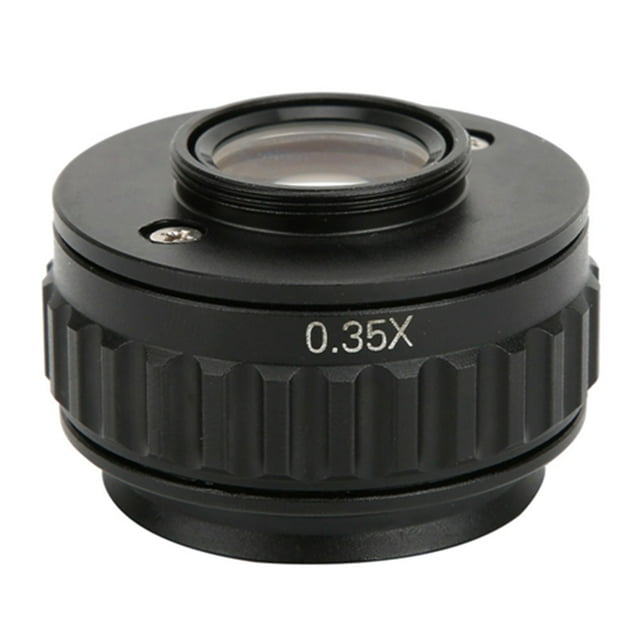 0.35X C-Mount Microscope Camera Adapter for Trinocular Stereo Microscopes, Enhanced Field of View, Durable Metal Construction, Easy Internal Structure Observation, Includes Hex Wrench