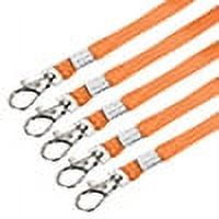 Uxcell Flat Lanyards, Neck Strap Swivel Hook Name Tag Badge Holder Orange 5 Pack