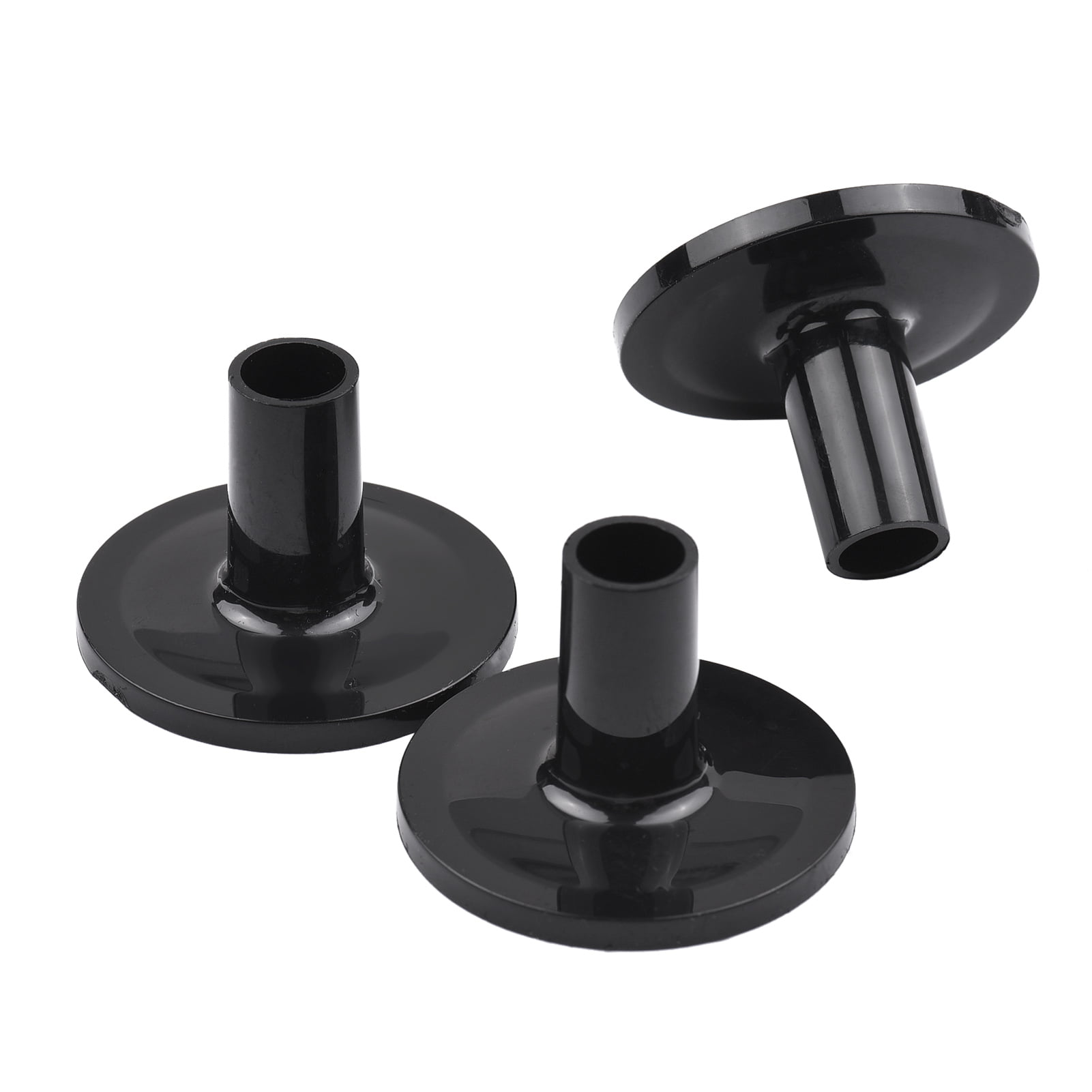 Black Drum Cymbal Sleeves Plastic Drum Set Cymbal Stands Replacement with Flange Base 10 Pack 