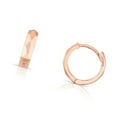 thumbnail image 2 of Jewelstop 14K Rose Gold Finish 12.9mm Diamond-Cut+Polished Circle Huggie Earrings with Snap Clasp, 2 of 4