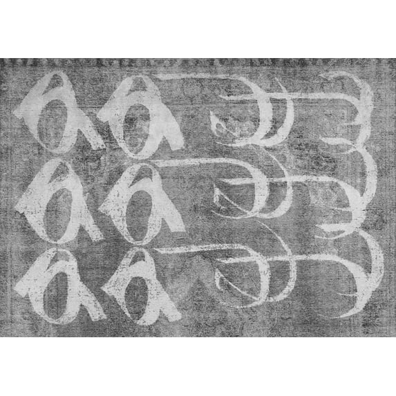 Ahgly Company Indoor Rectangle Abstract Gray Contemporary Area Rugs, 2' x 3'