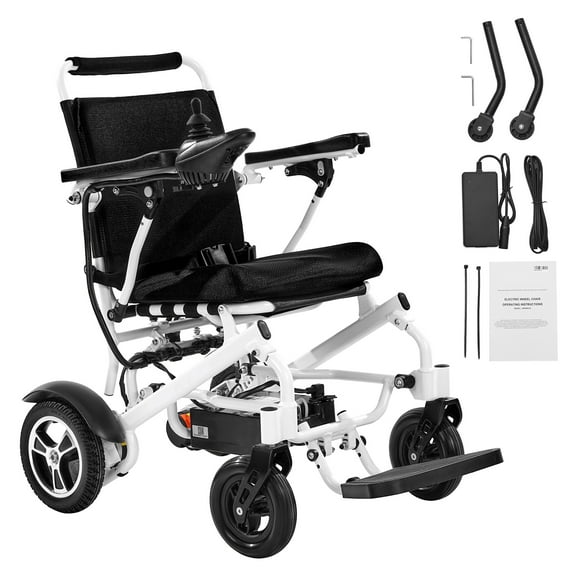 KFFKFF Electric Wheelchair for Adults, 300lbs Capacity, Foldable & Lightweight Motorized Wheelchair, 13-Mile Long Travel Range, All-Terrain Powered Chair