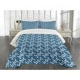 thumbnail image 3 of Ambesonne East Quilted Bedspread Set 3 Pcs, Ocean Inspired Oriental, King Size, Blue White, 3 of 5