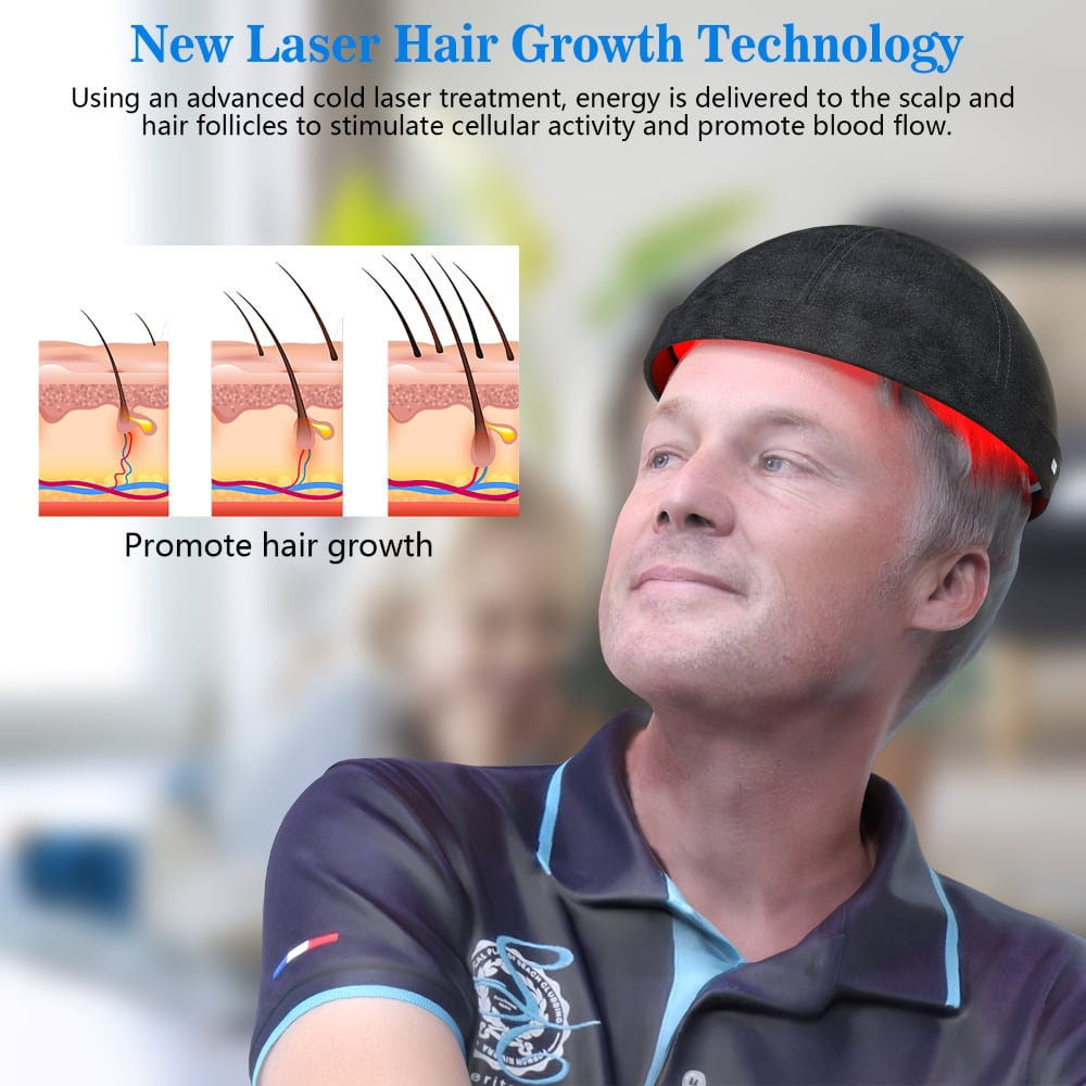 KST LED Red Blue Light Therapy Hat for Reduce Hair Loss Hair