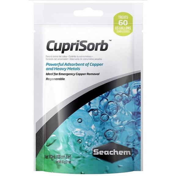 Seachem CupriSorb Powerful Adsorbent of Copper and Heavy Metals for Aquariums [Aquarium, Medications FW & SW] 100 mL