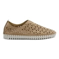 thumbnail image 3 of Eric Michael Women's Inez Leather Slip-On Flat Comfort Shoes, Beige Nubuck,6 M US, 3 of 7