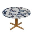 thumbnail image 3 of BANET  Butterflies Vintage Round Tablecloth,Stain Resistant Washable Polyester Table Cloth with White, Non Slip Decorative Table Cover for Restaurant Dining Table Camping 54"-58, 3 of 8