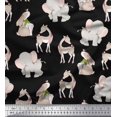 thumbnail image 1 of Soimoi Tissu en Voile de Coton Cerf, Éléphant et Rabbit Tissu Imprimé pour Enfants 1 Yard 56 Pouces de Large, 1 of 2