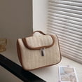 thumbnail image 4 of Straw Makeup Bag, Large Capacity Travel Makeup Bag, Portable Large Opening Makeup Bag, Waterproof Makeup Bag, Travel Cosmetic Organizer for Women, 4 of 8