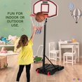 thumbnail image 4 of Portable Basketball Hoop for Kids – Height Adjustable 5.9 ft-6.9 ft Portable Basketball Stand Weather Resistant Hoop - Sports Backboard System Stand with Wheels Indoor Outdoor Play - Play22USA, 4 of 10