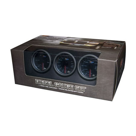 Series Pyrometer Kit - GlowShift Tinted 7 Color Diesel Gauge Set - 60psi Boost, 2400 Pyrometer EGT & Trans Temp Gauges