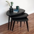 thumbnail image 3 of Ultimate Premium Products Nesting Table Set of 3 | Black Tables with Tapered Legs | Retro Solid Wood Home Furniture, 3 of 8