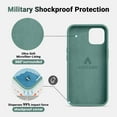 thumbnail image 5 of Shockproof Designed for iPhone 12 Mini Case, Liquid Silicone Phone Case with [Soft Anti-Scratch Microfiber Lining] Drop Protection for iPhone 12 Mini-5.4 inch Slim Thin Cover, Pine Green, 5 of 16