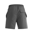 thumbnail image 5 of Mens Swim Trunks Men's Casual Color Beach Shorts Multi-Pocket Outdoor Swim Trunks with Drawstring Elastic Waist Quick-Dry 4 Inch Length Summer Pants for Vacation Travel Gray L, 5 of 6