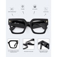 thumbnail image 4 of JM 2 Pack Oversized Square Trendy Blue Light Blocking Reading Glasses for Women, Big Wide Fashion Computer Readers, 4 of 6