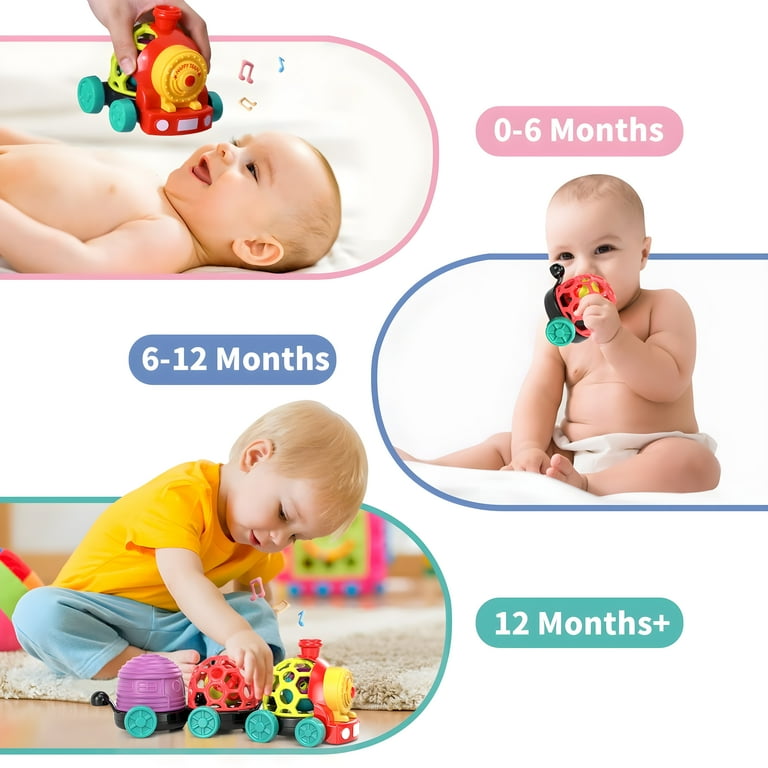 MOONTOY Baby Car Stroller Toys with Music, Infant Rattles