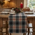 thumbnail image 3 of Sm:)e Black Rust Farmhouse Plaid Retro Fall Table Runner 13x72 Inch, Autumn Rustic Holiday Check Kitchen Dining Table Decor, 3 of 7