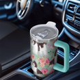 thumbnail image 6 of OBREWU Shih Tzu Dog and Flower Floral Tumbler with Handle and Lid,Shih Tzu Dog and Flower Floral 40oz Double Wall Vacuum Insulated Tumbler,Cups Gift for Women and Men, 6 of 7