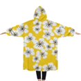 thumbnail image 2 of Oversized Wearable Blanket Hoodie,Pioneer Flower Floral Print Pattern Sherpa Blanket Hoodie with Super Pockets,Super Warm Fuzzy Pullover for Women & Men, 2 of 6