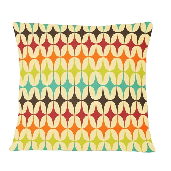 Designart Abstract Retro Geometric Pattern V' Mid-Century Modern Throw Pillow - 12x20