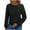 Black, variant on Tops for Women Lace Long Sleeved Round-Neck Solid Color Patchwork T-Shirt Pullover Blouse Beige L