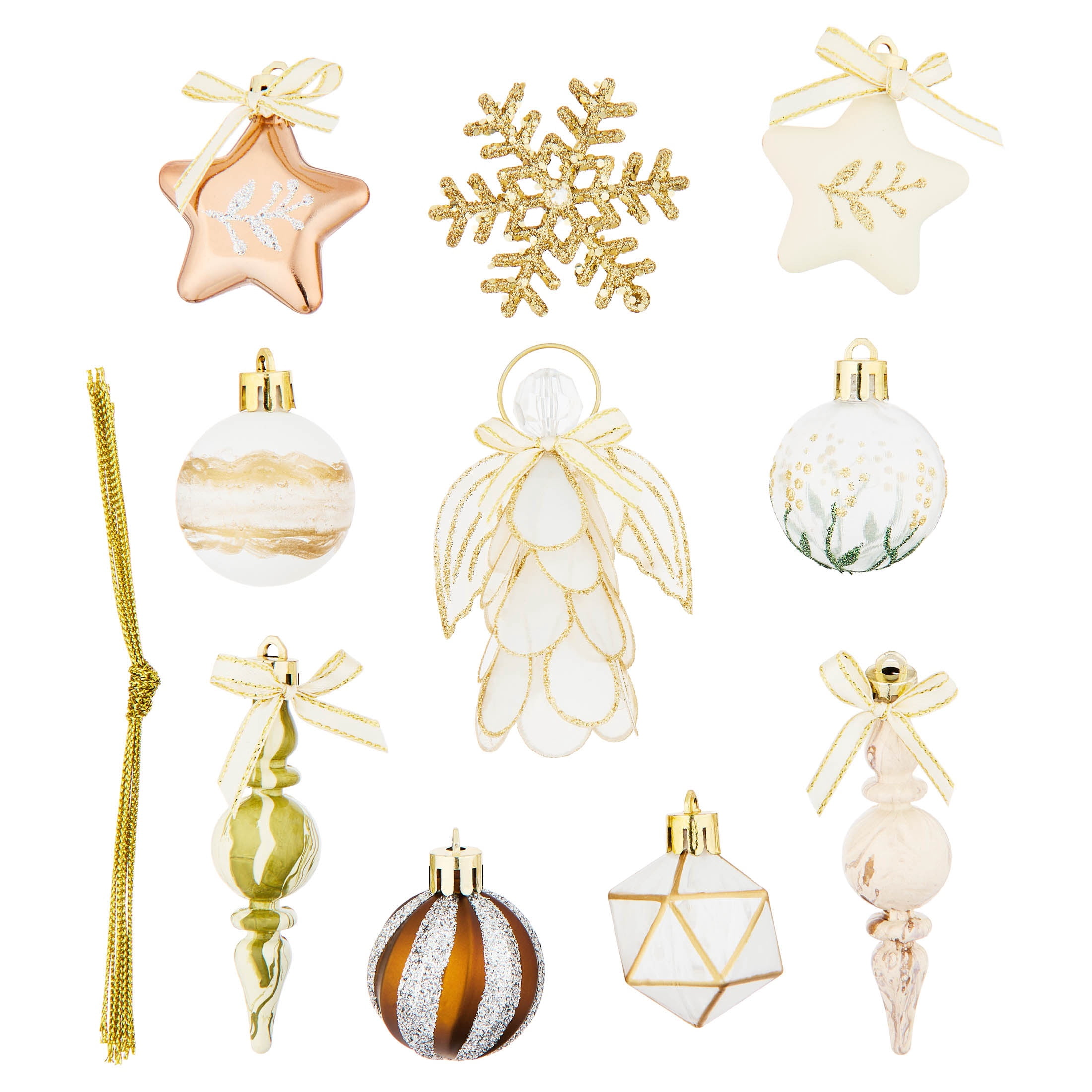 24-Count Gold and White Mini Christmas Ornaments, by Holiday Time