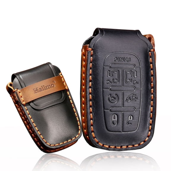 for Chrysler Pacifica Accessories Keyless Full Protection Leather Key Fob Cover Case for Chrysler Pacifica Pacifica Hybrid 2018-2022 with Keychains