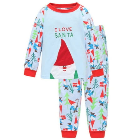 

2PCS Children Boys Girls Christmas Pajamas Outfit Set Sleepwear Nightwear 1-7Y