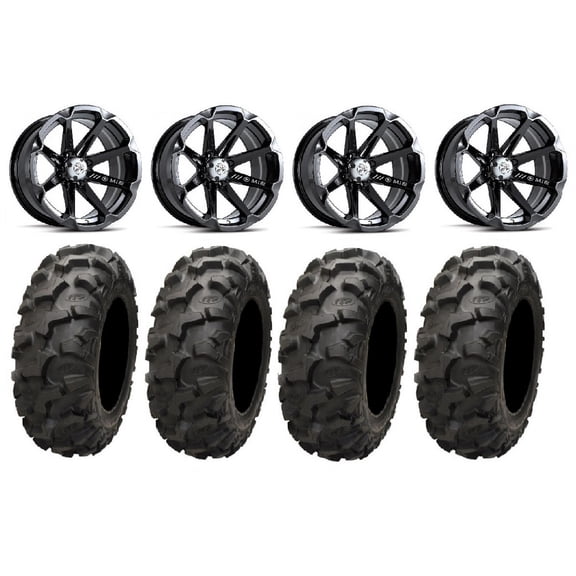 MSA Black Diesel 14" ATV Wheels 30" BlackwaterTires Can-Am Commander Maverick Renegade Outlander Defender