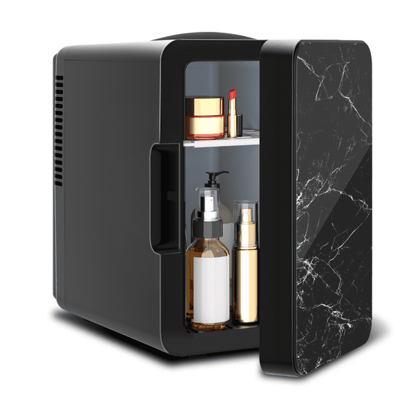 OTIC 4L Mini Fridge, Portable Refrigerator for Bedroom, Car, Cool & Warm, 120V AC/12V DC, Car, Office Desk,Drinks, Skincare, Beauty & Makeup, Medicine