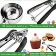 thumbnail image 2 of Cookie Scoop Set of 3, Cookie Dough Scoop for Baking Ice Cream Scoop with Trigger Release, 18/8 Stainless Steel Cookie Scooper, 3 Pcs Large Medium Small Size Ice Cream Scooper for Melon, 2 of 7