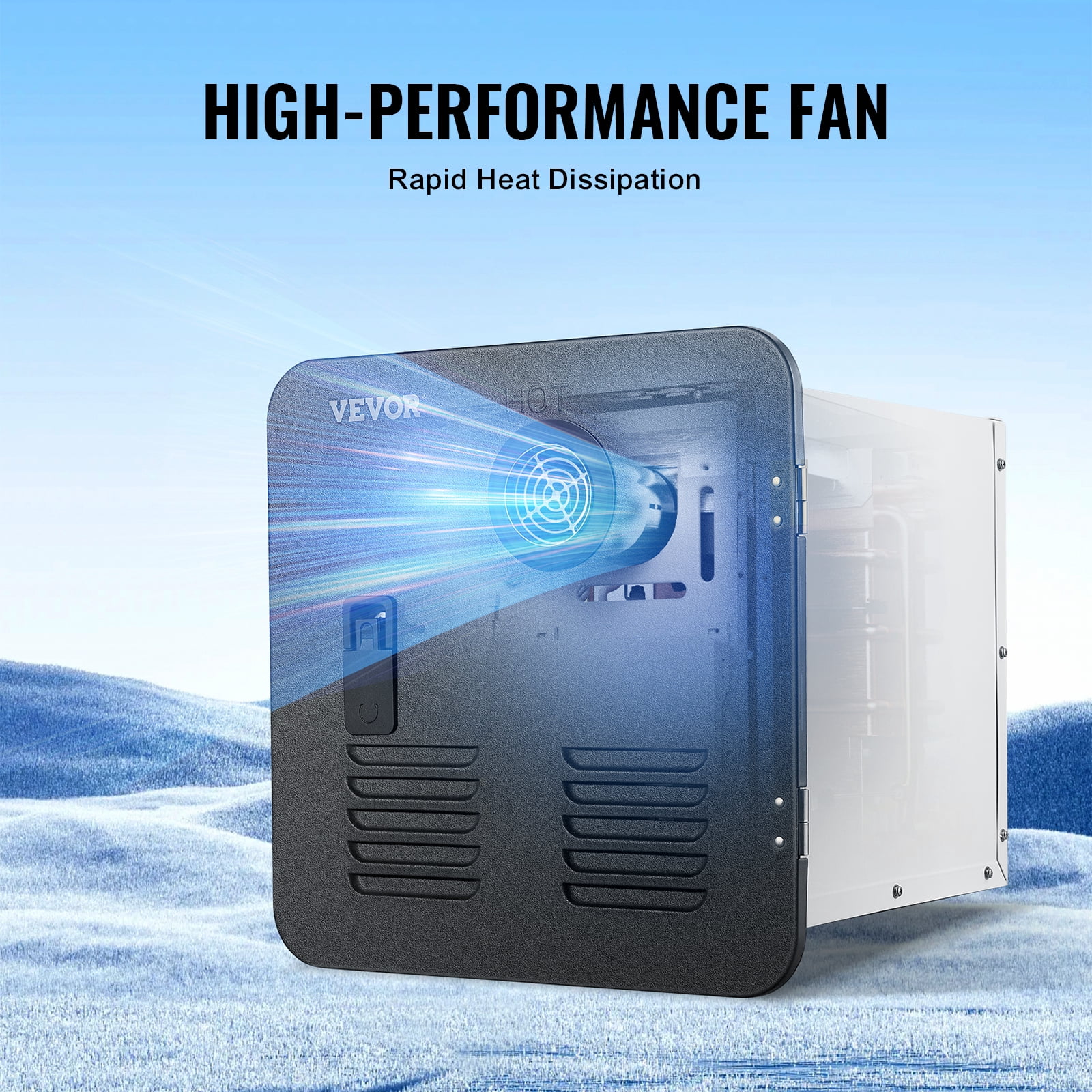 VEVOR RV Tankless Water Heater, Instant Shower with 15 x 15 inches Black Door and Remote Controller, 55000BTU Optimized Comfort Performance Hot Water, Ideal for RVers Family Everyday Use