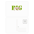 thumbnail image 1 of Animal Meat Food Pig Art Deco Fashion Postcard Set Birthday Mailing Thanks Greeting Card, 1 of 3