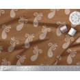 thumbnail image 2 of Soimoi Brown Velvet Fabric Floral & Paisley Print Fabric by Yard 58 Inch Wide, 2 of 3