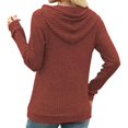 thumbnail image 5 of Hoodies Long Sleeve V-Neck Casual Sweatshirts Fall Outfits Pullover Winter Clothes Wine Red L, 5 of 7
